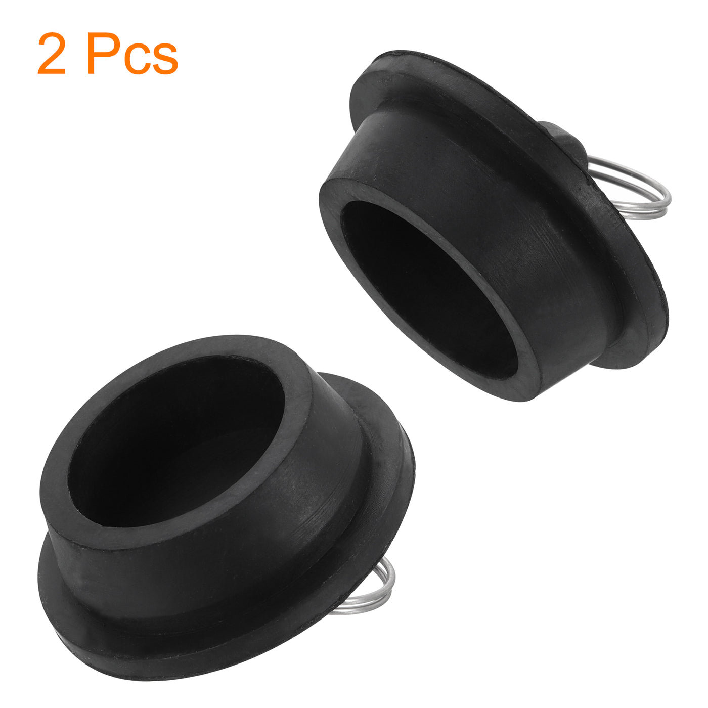 uxcell Uxcell 2pcs Rubber Drain Stopper with Hanging Ring Fits 1-3/8 Inch to 1-1/2 Inch, Black