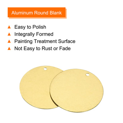 Harfington 20pcs Brass Round Stamping Blank DIY Label Tags 25mmx1.5mm Single Side Hole