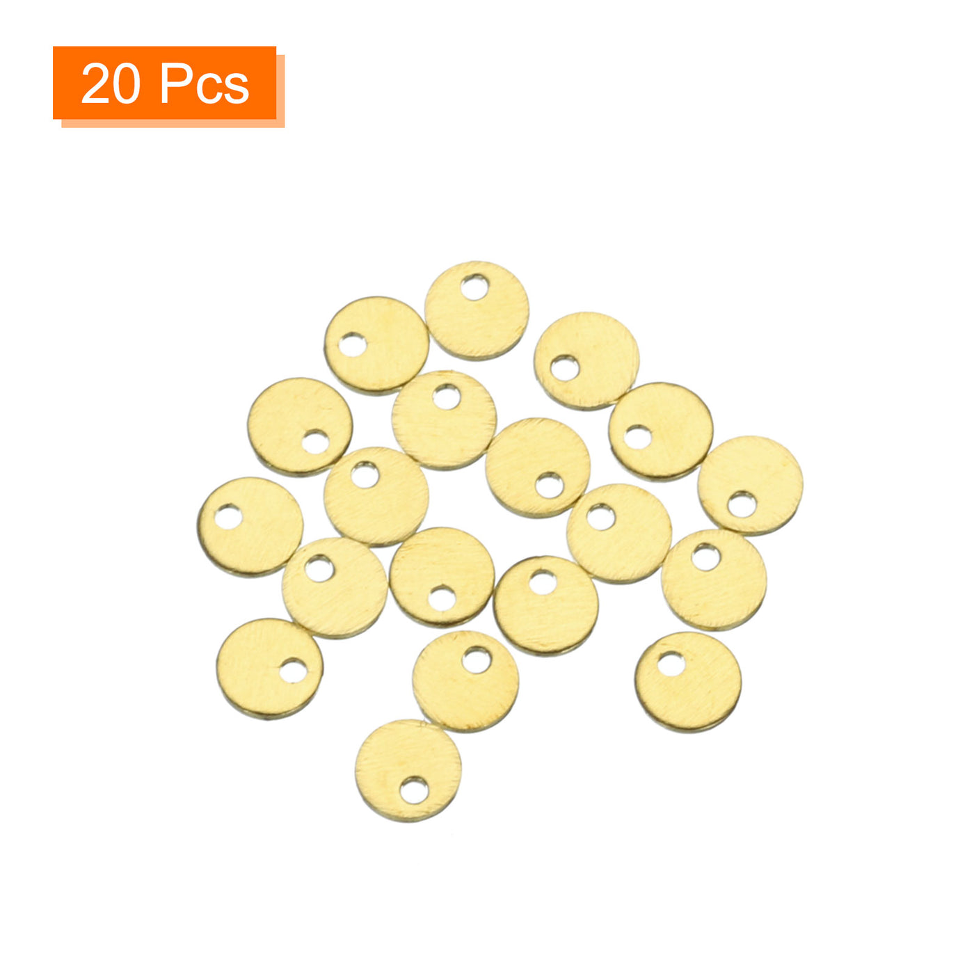 Harfington 20pcs Brass Round Stamping Blank DIY Label Tags 4mmx0.8mm Single Side Hole