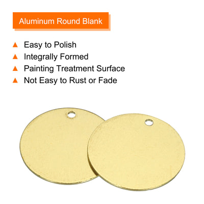 Harfington 40pcs Brass Round Stamping Blank DIY Label Tags 15mmx1.2mm Single Side Hole