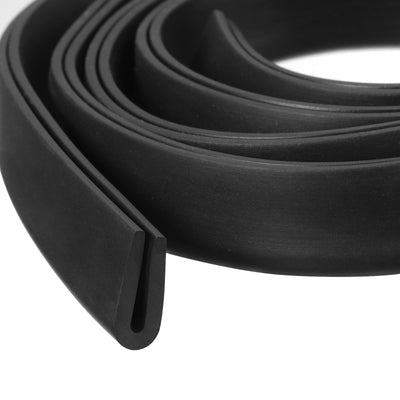 uxcell Uxcell 15/64"x 19/32"x 6.6ft Rubber U Channel Edge Trim Round Type Fit for 1.5-2mm Edge