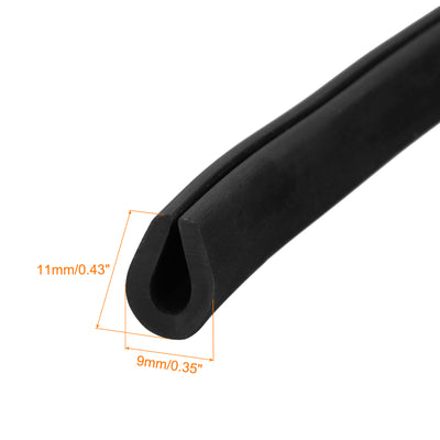 Harfington Uxcell 23/64"x 7/16"x 6.6ft Rubber U Channel Edge Trim Round Type Fit for 4.5-5mm Edge