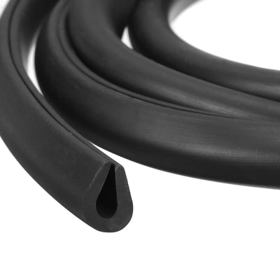 uxcell Uxcell 23/64"x 7/16"x 6.6ft Rubber U Channel Edge Trim Round Type Fit for 4.5-5mm Edge