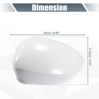 Harfington Car Rear View Left Driver Side Mirror Cover Cap Replacement White for Fiat 500 2007-2023 Mirror Guard Covers Exterior Decoration Trims