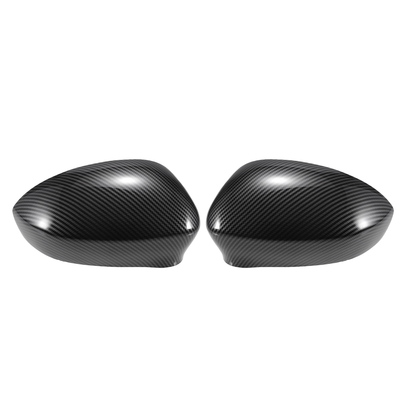 X AUTOHAUX Pair Car Rear View Driver Passenger Side Mirror Cover Cap Replacement Black Carbon Fiber for Fiat 500 2007-2023 Mirror Guard Covers Exterior Trims