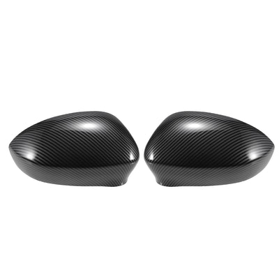 Harfington Pair Car Rear View Driver Passenger Side Mirror Cover Cap Replacement Black Carbon Fiber for Fiat 500 2007-2023 Mirror Guard Covers Exterior Trims