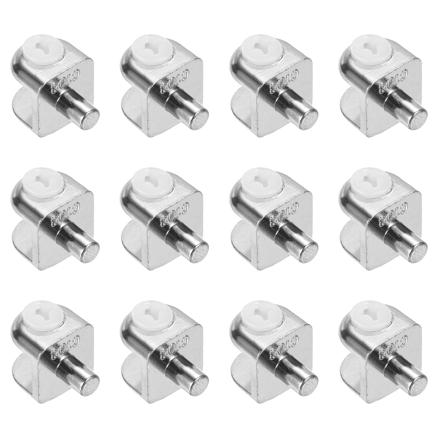 uxcell Uxcell Glass Shelf Bracket Pegs, 12Pcs Adjustable Glass Clamps for 4-8mm Tempered Glass