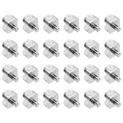 Harfington Uxcell Glass Shelf Bracket Pegs, 24Pcs Adjustable Glass Clamps for 4-8mm Tempered Glass