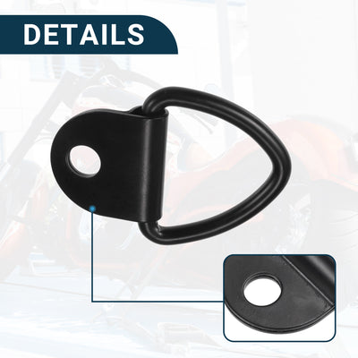 Harfington Automotive Tie Down Strap Rings Multi-Purpose | Anchors Hooks Black with Screws Washers 4 Pcs