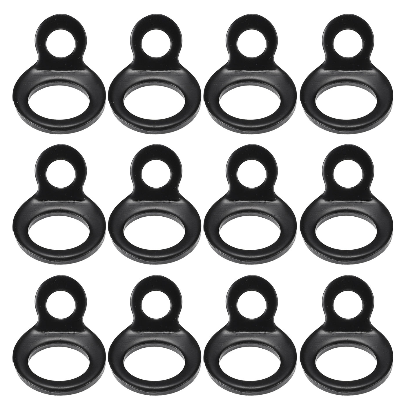 TUCKBOLD Automotive Tie Down Strap Rings Multi-Purpose | Anchors Hooks Black 12 Pcs