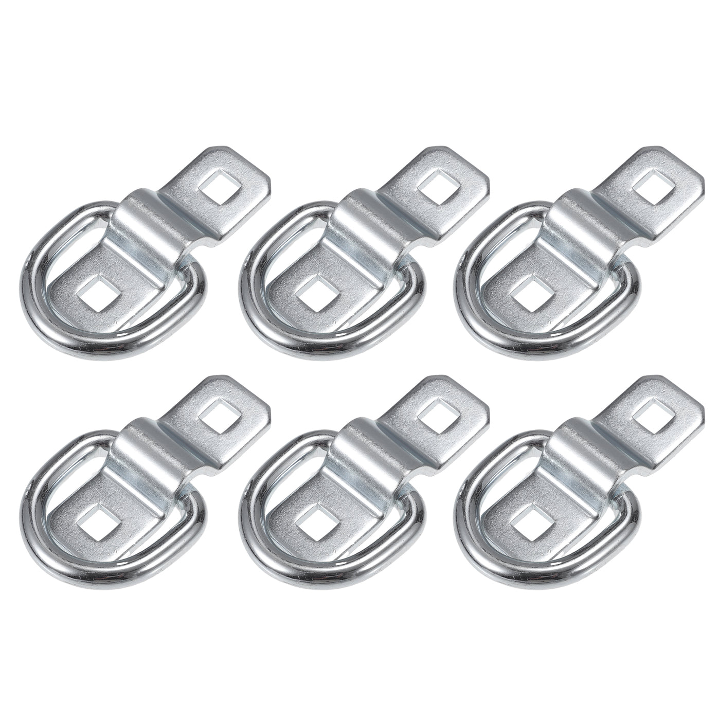 TUCKBOLD Automotive D-Ring Tie Down Strap Rings 3/8" Multi-Purpose | Anchors Hooks Silver Tone 6 Pcs