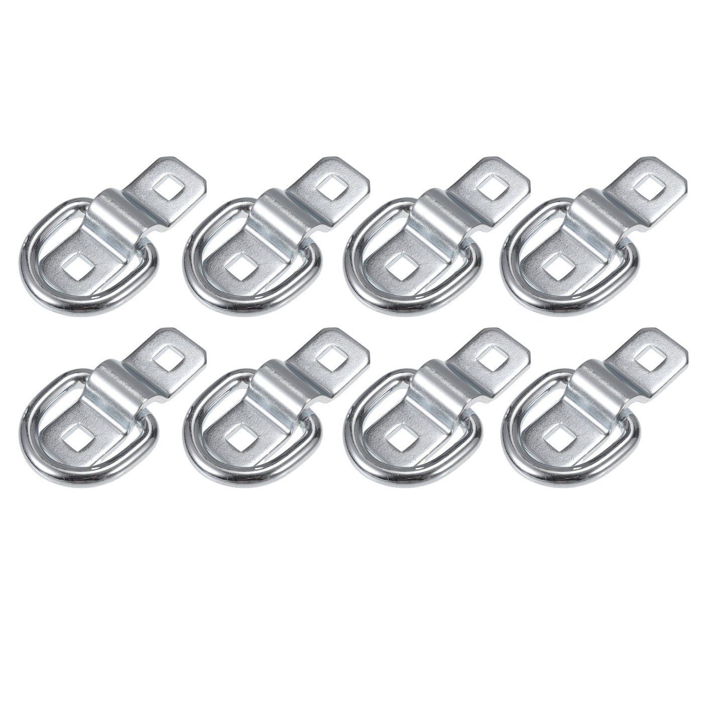 TUCKBOLD Automotive D-Ring Tie Down Strap Rings 3/8" Multi-Purpose | Anchors Hooks Silver Tone 8 Pcs