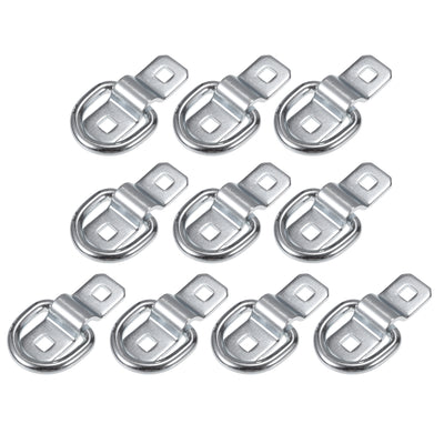 Harfington Automotive D-Ring Tie Down Strap Rings 3/8" Multi-Purpose | Anchors Hooks Silver Tone 10 Pcs