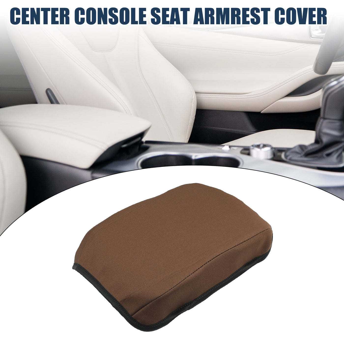 INFINAUTO Armrest Protector Cover Pad, for Infiniti Q50 2013-2021 Neoprene Fabric Deep Brown, 1 Pc