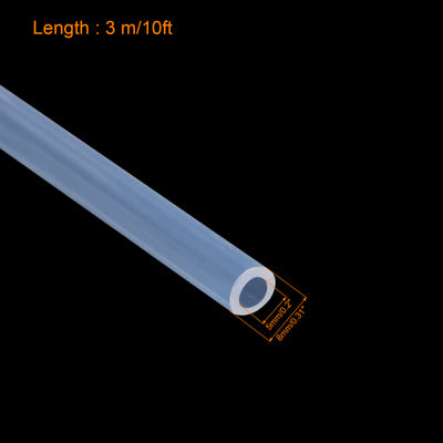 Harfington Uxcell Silikon Schläuche 5mm(3/16") ID 8mm(5/16") AD 10ft Silikon Gummi Rohr Luft Schlauch Wasser Rohr Klar mit Klammern