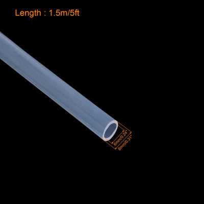 Harfington Uxcell Silikon Schläuche 6mm(1/4") ID 8mm(5/16") AD 5ft Silikon Gummi Rohr Luft Schlauch Wasser Rohr Klar mit Klammern