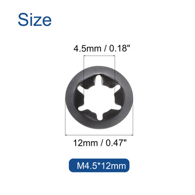 Harfington Uxcell 120pcs Internal Tooth Star Lock Washers M5 65Mn Steel Starlock Push Nuts