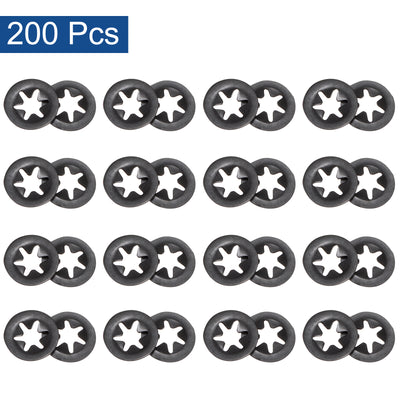 Harfington Uxcell 200pcs Internal Tooth Star Lock Washers M3 65Mn Steel Starlock Push Nuts