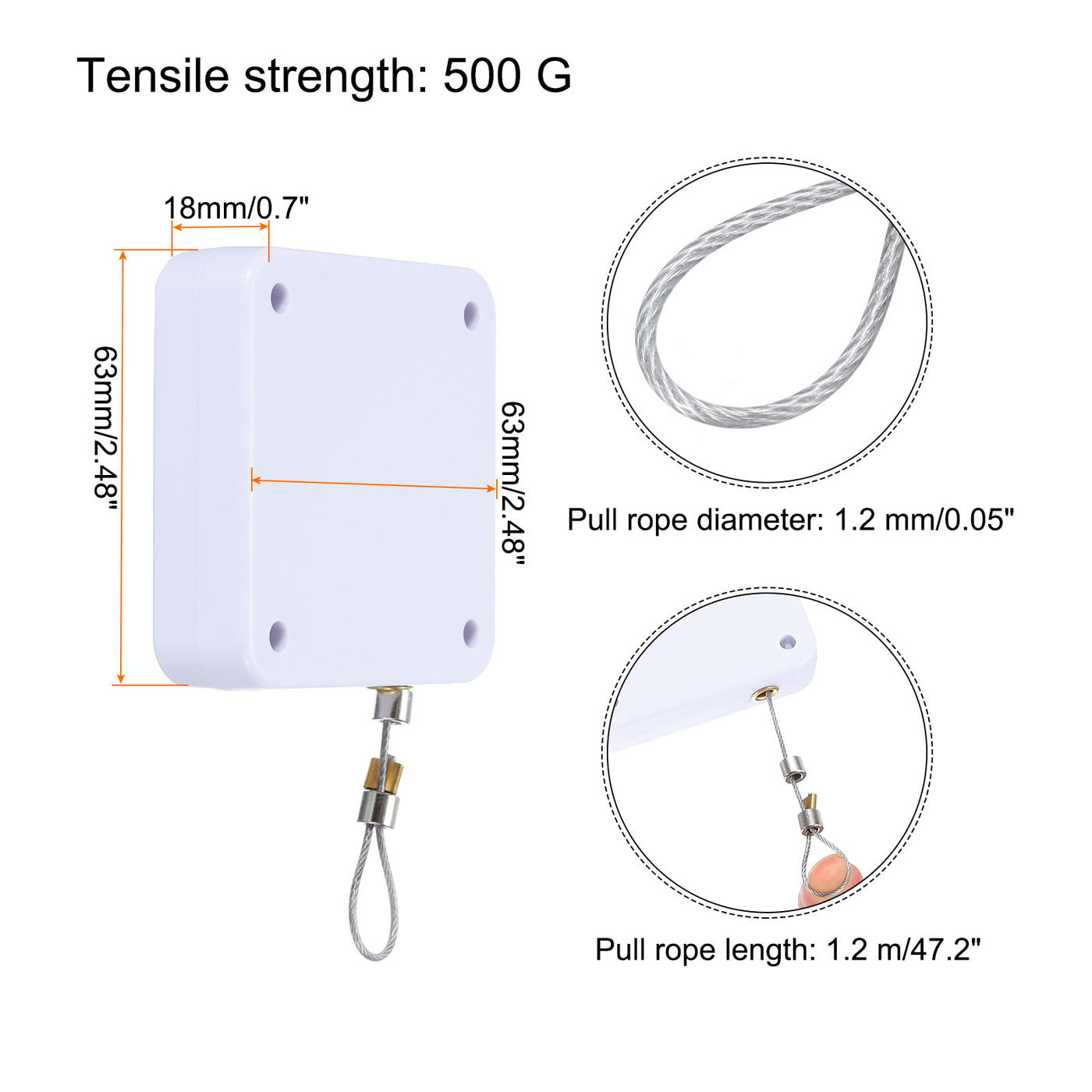 Harfington Punch Free Automatic Sensor Door Closer 0.05x47.2" Cable Lock 500g 4Set White