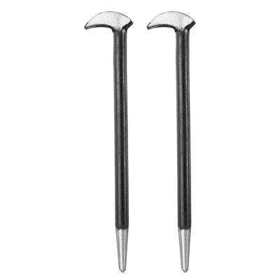 Harfington 2pcs Rolling Head Pry Bar 6" Length Carbon Steel Lady-foot Bar Heel Pry Bars