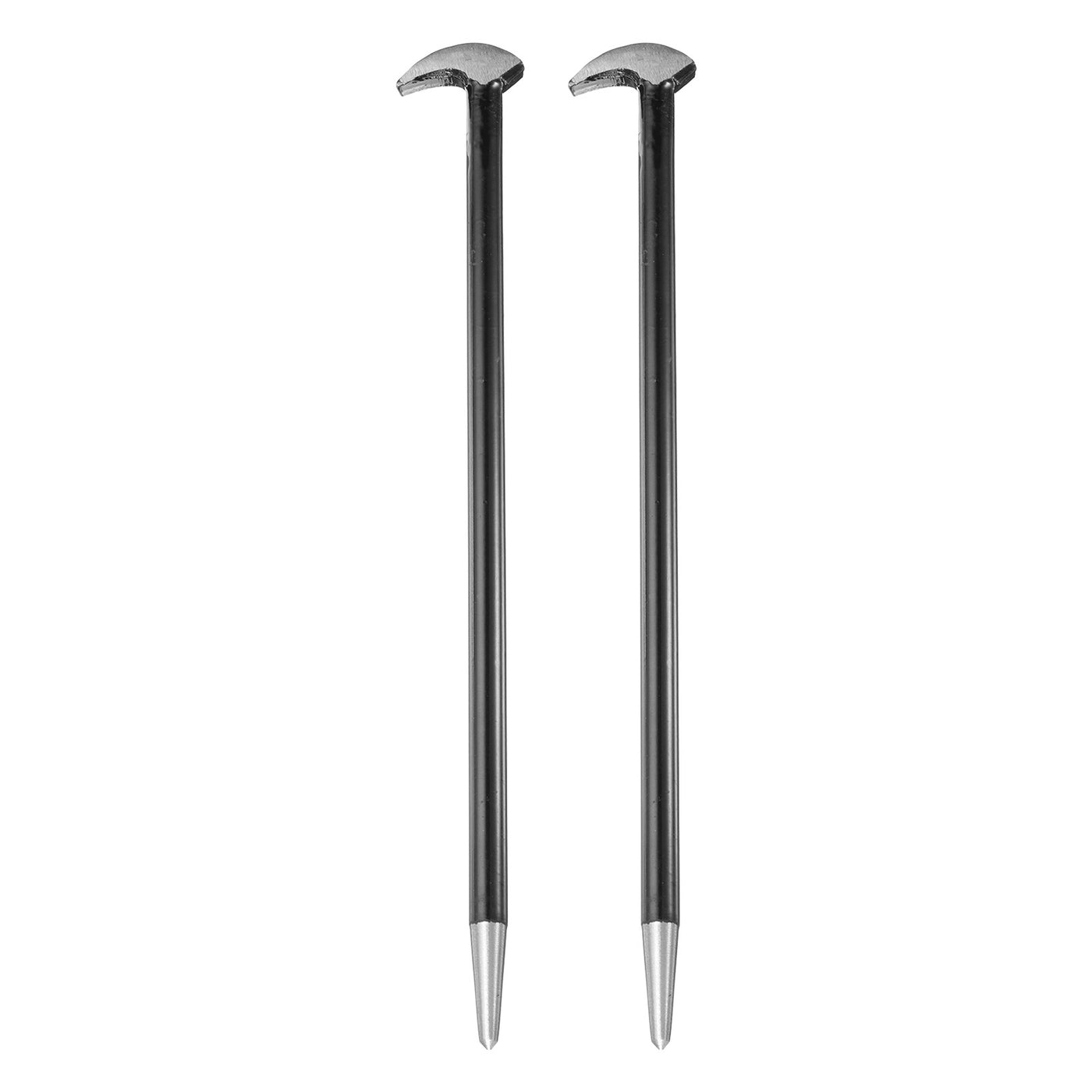 Harfington 2pcs Rolling Head Pry Bar 16" Length Carbon Steel Lady-foot Bar Heel Pry Bars