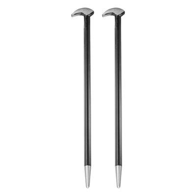 Harfington 2pcs Rolling Head Pry Bar 16" Length Carbon Steel Lady-foot Bar Heel Pry Bars