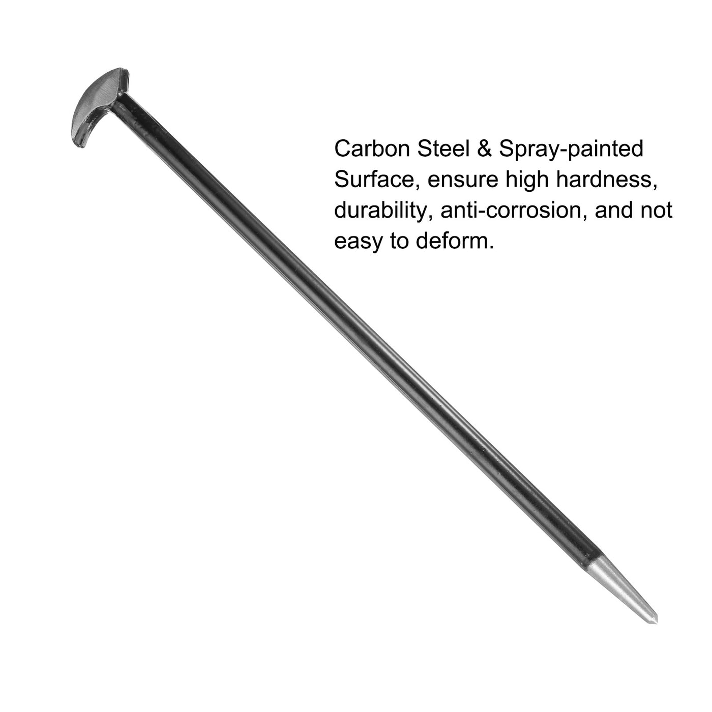 Harfington 2pcs Rolling Head Pry Bar 20" Length Carbon Steel Lady-foot Bar Heel Pry Bars