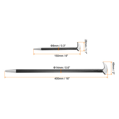 Harfington Rolling Head Pry Bar 6" 16" Length Carbon Steel Lady-foot Bar Heel Pry Bars