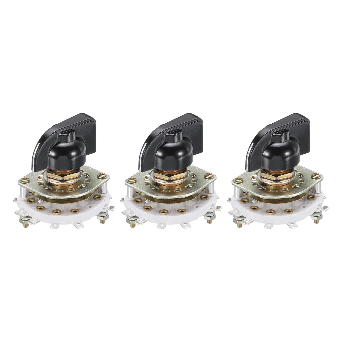 Harfington 2P4T Rotary Switch 2 Pole 4 Position Band Selector 1 Deck for TV Radio Home Machine 3 Pcs