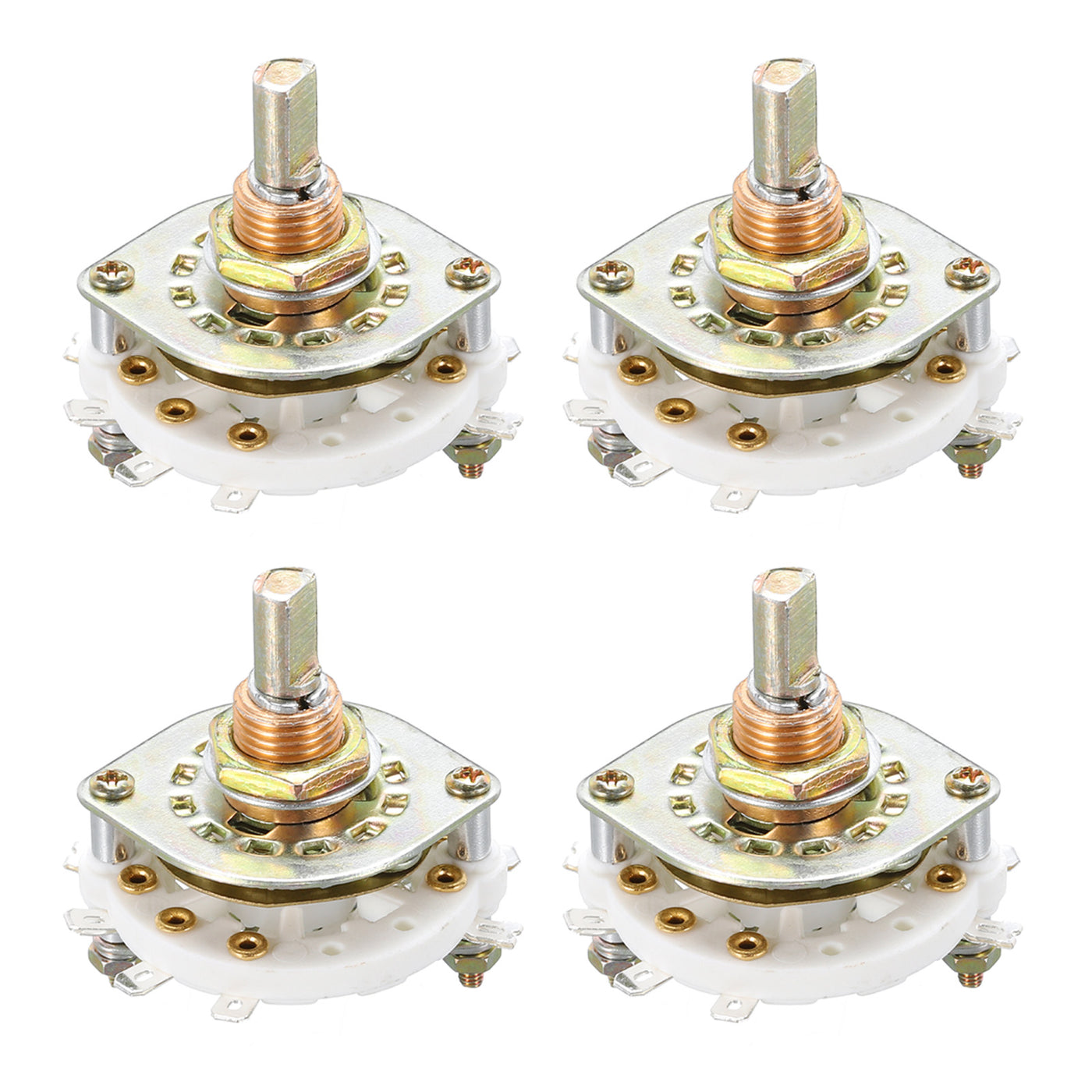 Harfington 2P3T Rotary Switch 2 Pole 3 Position Band Selector 1 Deck for TV Radio Home Machine 4 Pcs