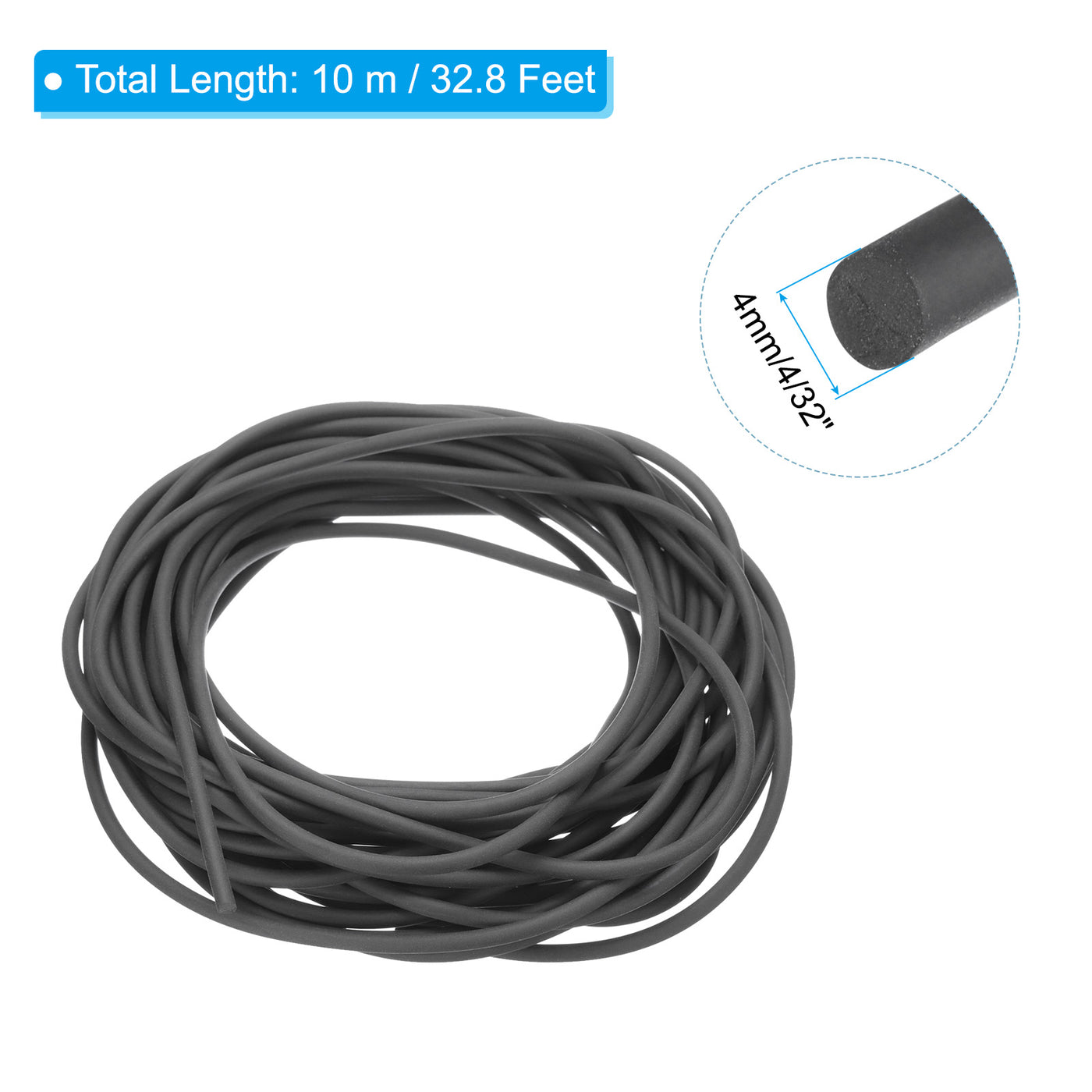 Harfington 4/32 Inch x 32.8 Feet Backer Rod, Rubber Rope Caulk Crack Gaps Joint Filler Roll Seal Weather Strip for Home Construction, Black