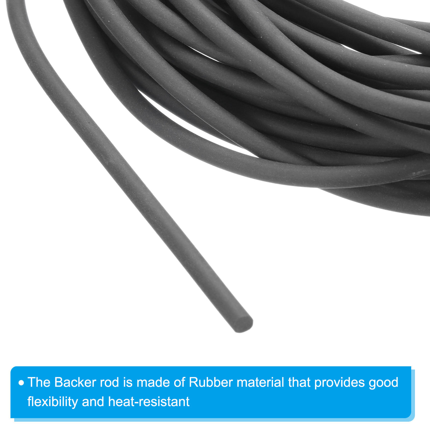 Harfington 4/32 Inch x 65.6 Feet Backer Rod, Rubber Rope Caulk Crack Gaps Joint Filler Roll Seal Weather Strip for Home Construction, Black