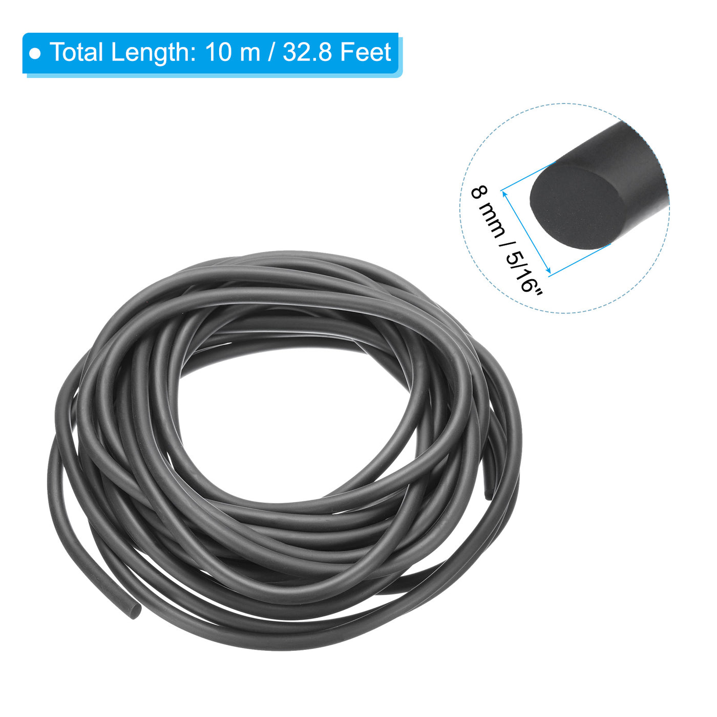 Harfington 5/16 Inch x 32.8 Feet Backer Rod, Rubber Rope Caulk Crack Gaps Joint Filler Roll Seal Weather Strip for Home Construction, Black