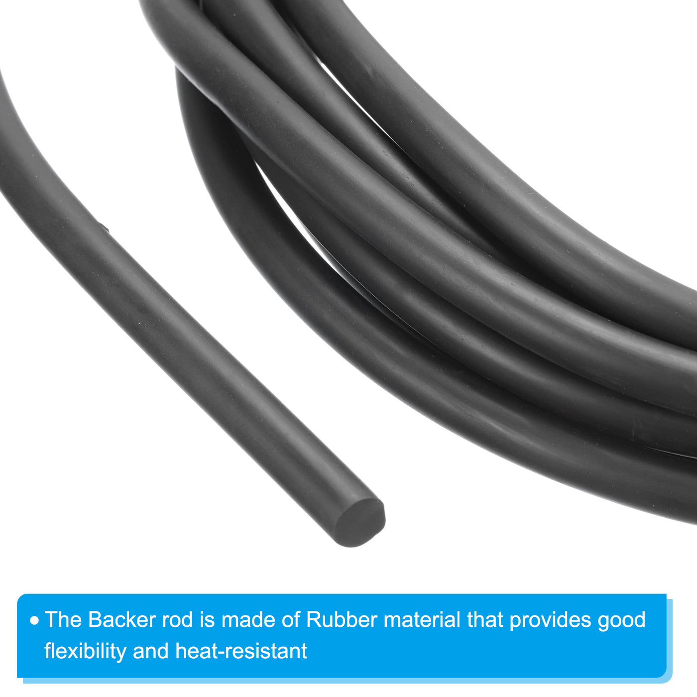 Harfington 3/8 Inch x 16.4 Feet Backer Rod, Rubber Rope Caulk Crack Gaps Joint Filler Roll Seal Weather Strip for Home Construction, Black