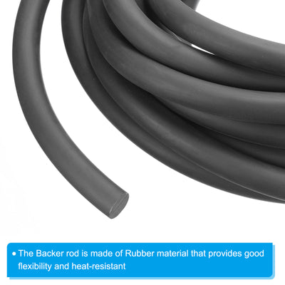 Harfington 1/2 Inch x 32.8 Feet Backer Rod, Rubber Rope Caulk Crack Gaps Joint Filler Roll Seal Weather Strip for Home Construction, Black