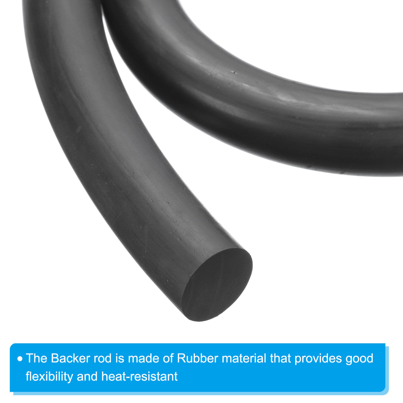 Harfington 1 Inch x 3.3 Feet Backer Rod, Rubber Rope Caulk Crack Gaps Joint Filler Roll Seal Weather Strip for Home Construction, Black