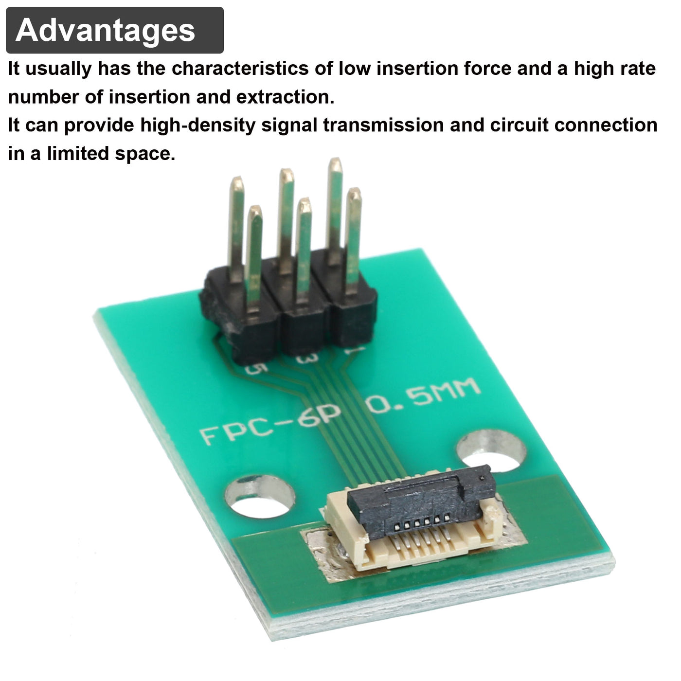 Harfington 2pcs FFC FPC Connector Board 6 Pin Double Row Male Pin Header Strip Adapter