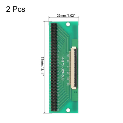 Harfington 2pcs FFC FPC Connector Board 60 Pin Double Row Male Pin Header Strip Adapter