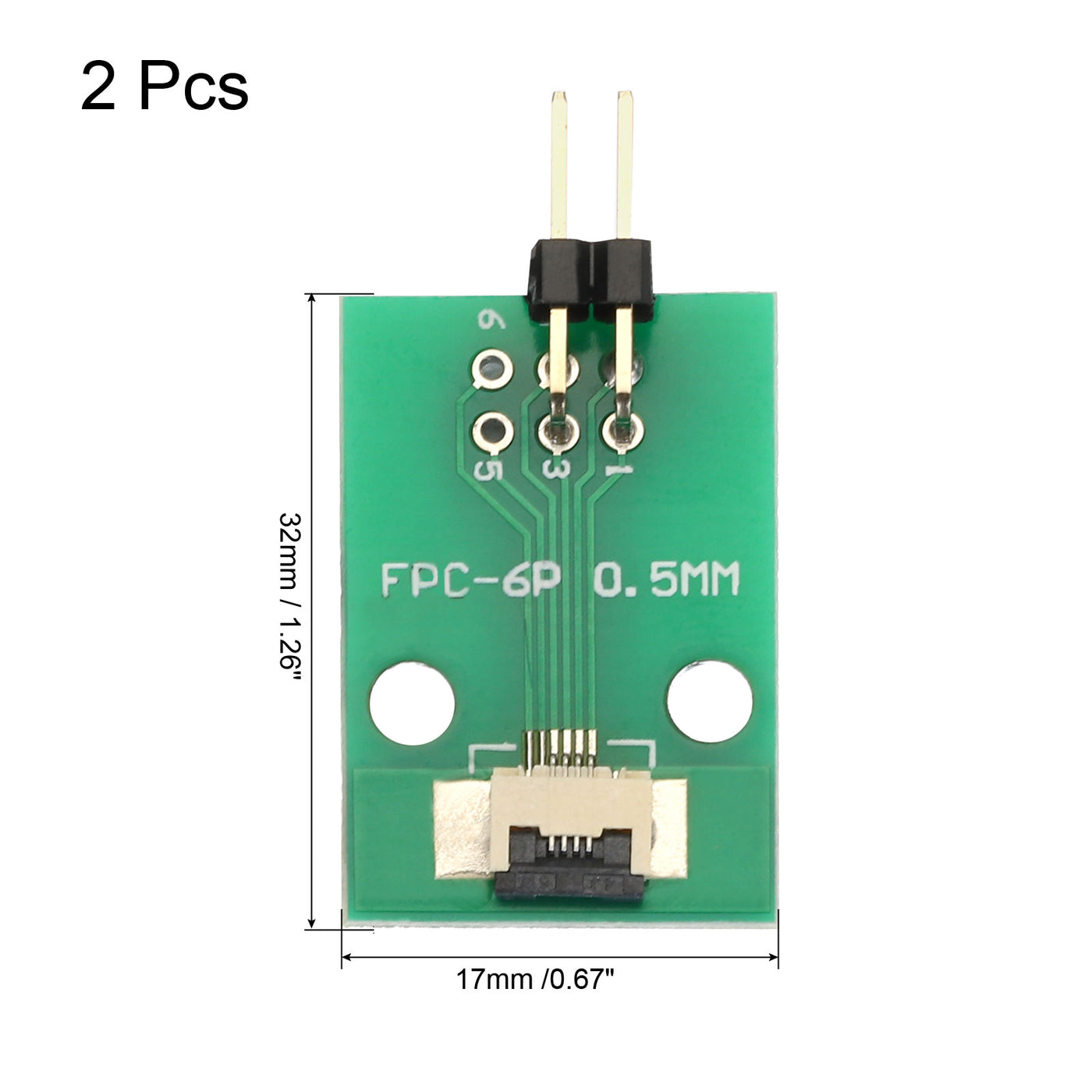 Harfington 2pcs FFC FPC Connector Board 4 Pin Double Row Right Angle Pin Header Adapter