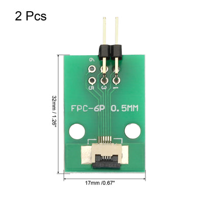 Harfington 2pcs FFC FPC Connector Board 4 Pin Double Row Right Angle Pin Header Adapter