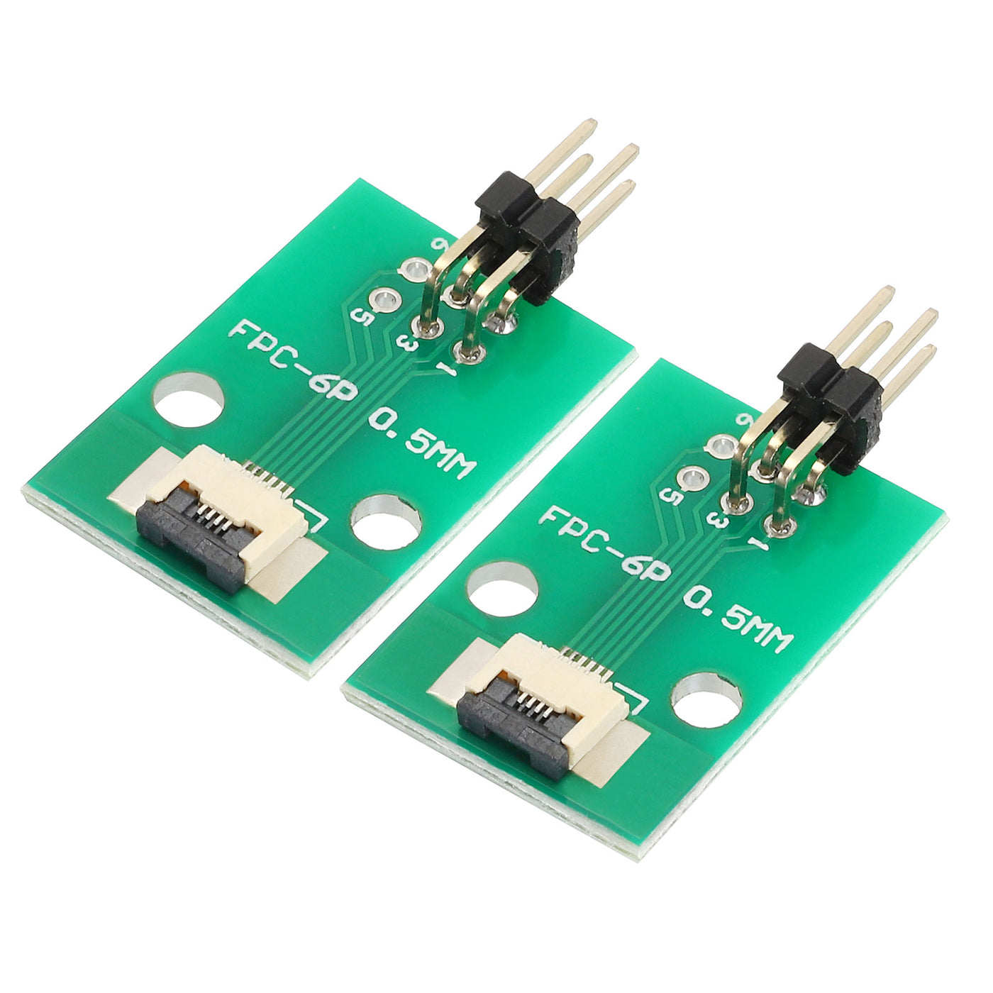 Harfington 2pcs FFC FPC Connector Board 4 Pin Double Row Right Angle Pin Header Adapter