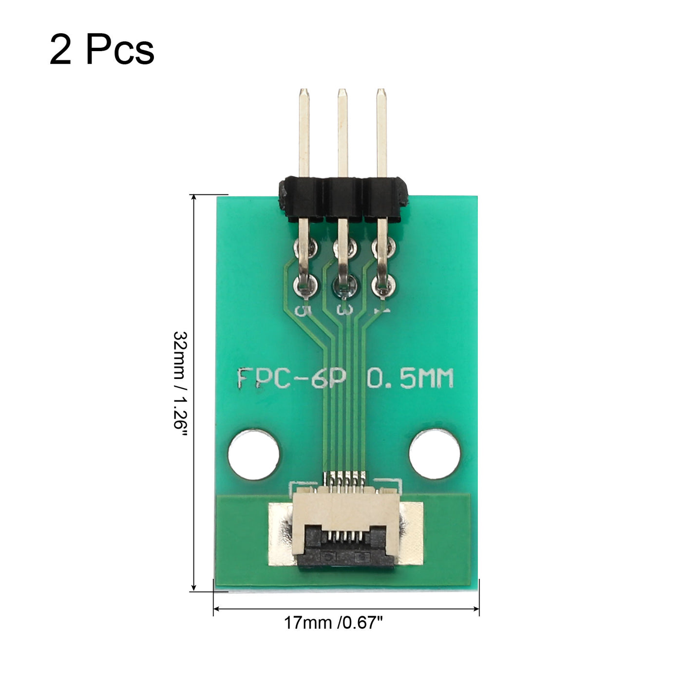 Harfington 2pcs FFC FPC Connector Board 5 Pin Double Row Right Angle Pin Header Adapter