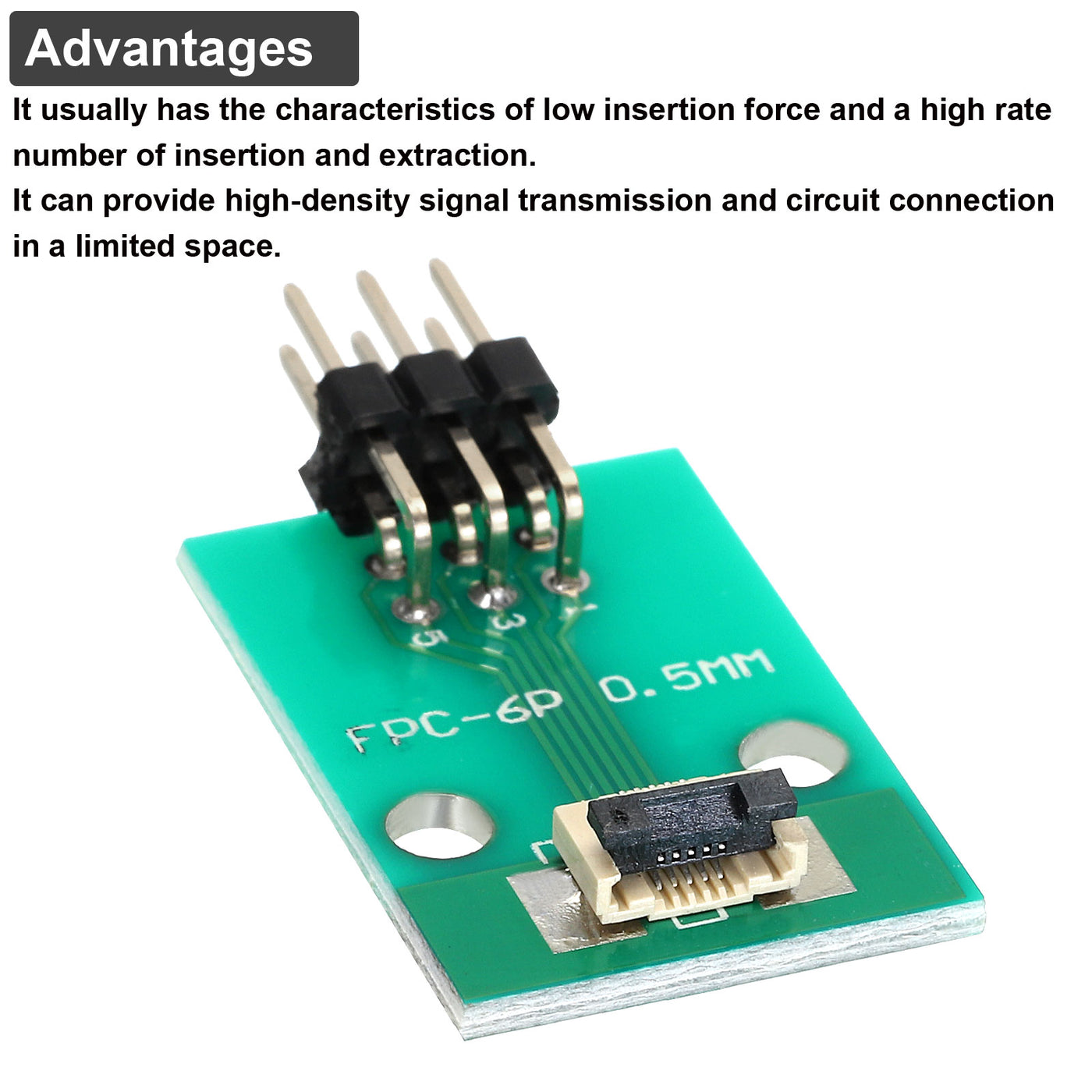 Harfington 2pcs FFC FPC Connector Board 5 Pin Double Row Right Angle Pin Header Adapter