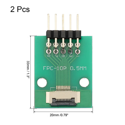 Harfington 2pcs FFC FPC Connector Board 10 Pin Double Row Right Angle Pin Header Adapter