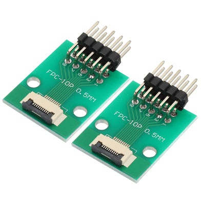 Harfington 2pcs FFC FPC Connector Board 10 Pin Double Row Right Angle Pin Header Adapter