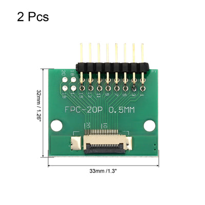 Harfington 2pcs FFC FPC Connector Board 16 Pin Double Row Right Angle Pin Header Adapter