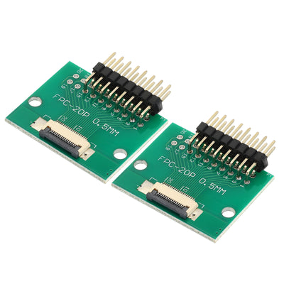 Harfington 2pcs FFC FPC Connector Board 16 Pin Double Row Right Angle Pin Header Adapter