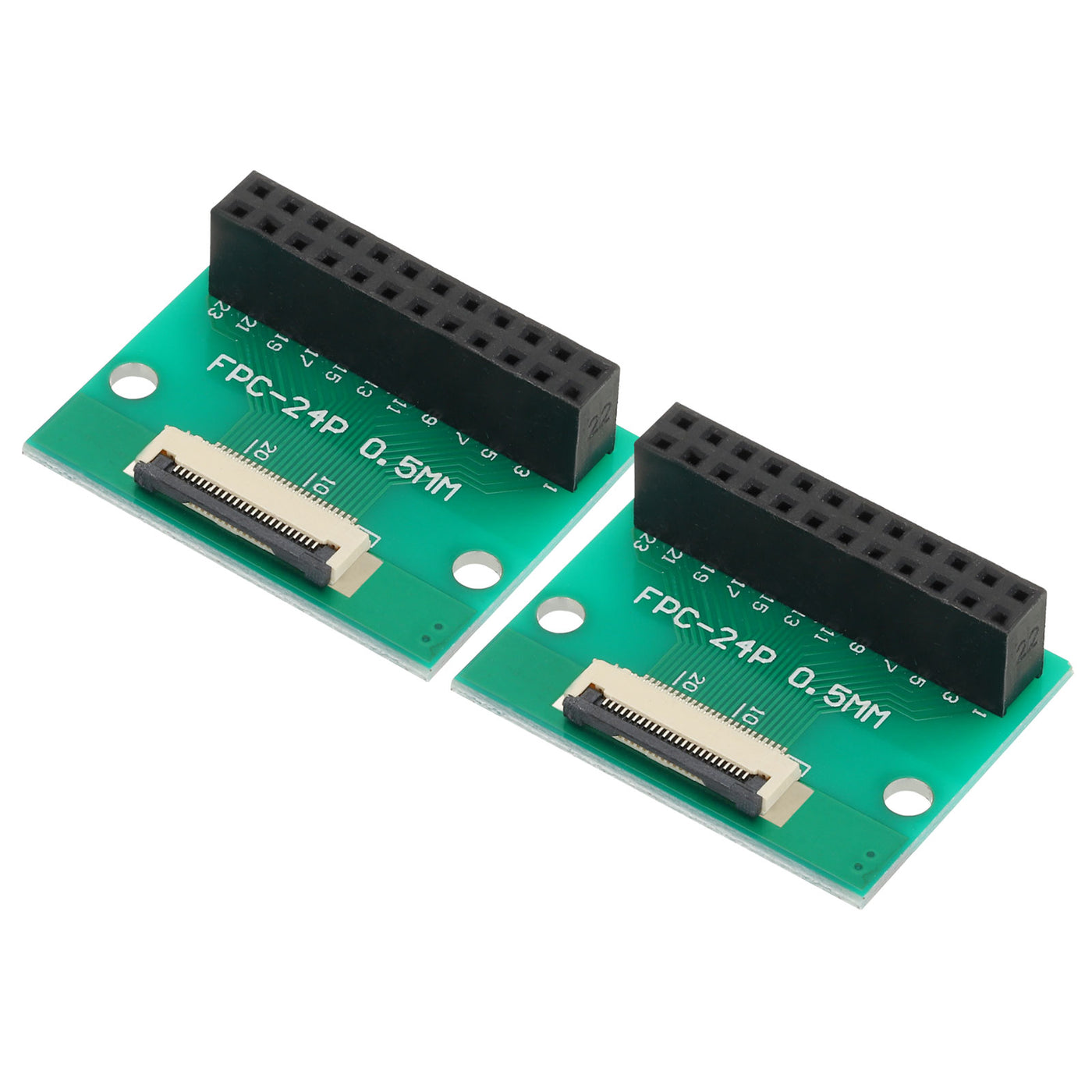 Harfington 2pcs FFC FPC Connector Board 24 Pin Double Row Female Header Strip Adapter