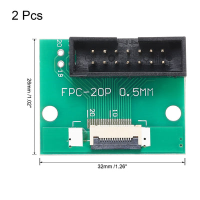 Harfington 2pcs FFC FPC Connector Board 14 Pin Double Row DC3 Male Pin Header Strip Adapter