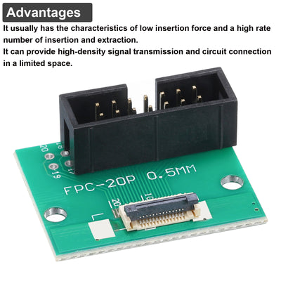 Harfington 2pcs FFC FPC Connector Board 14 Pin Double Row DC3 Male Pin Header Strip Adapter